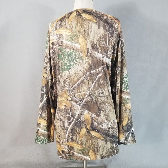 Realtree Edge camo shirt men's 2XL XXL Brown long sleeve Dri-Fit stretch outdoor - Picture 6 of 9